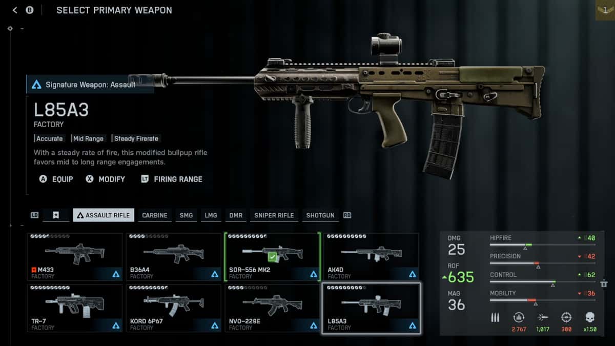 L85A3 Assault Rifle